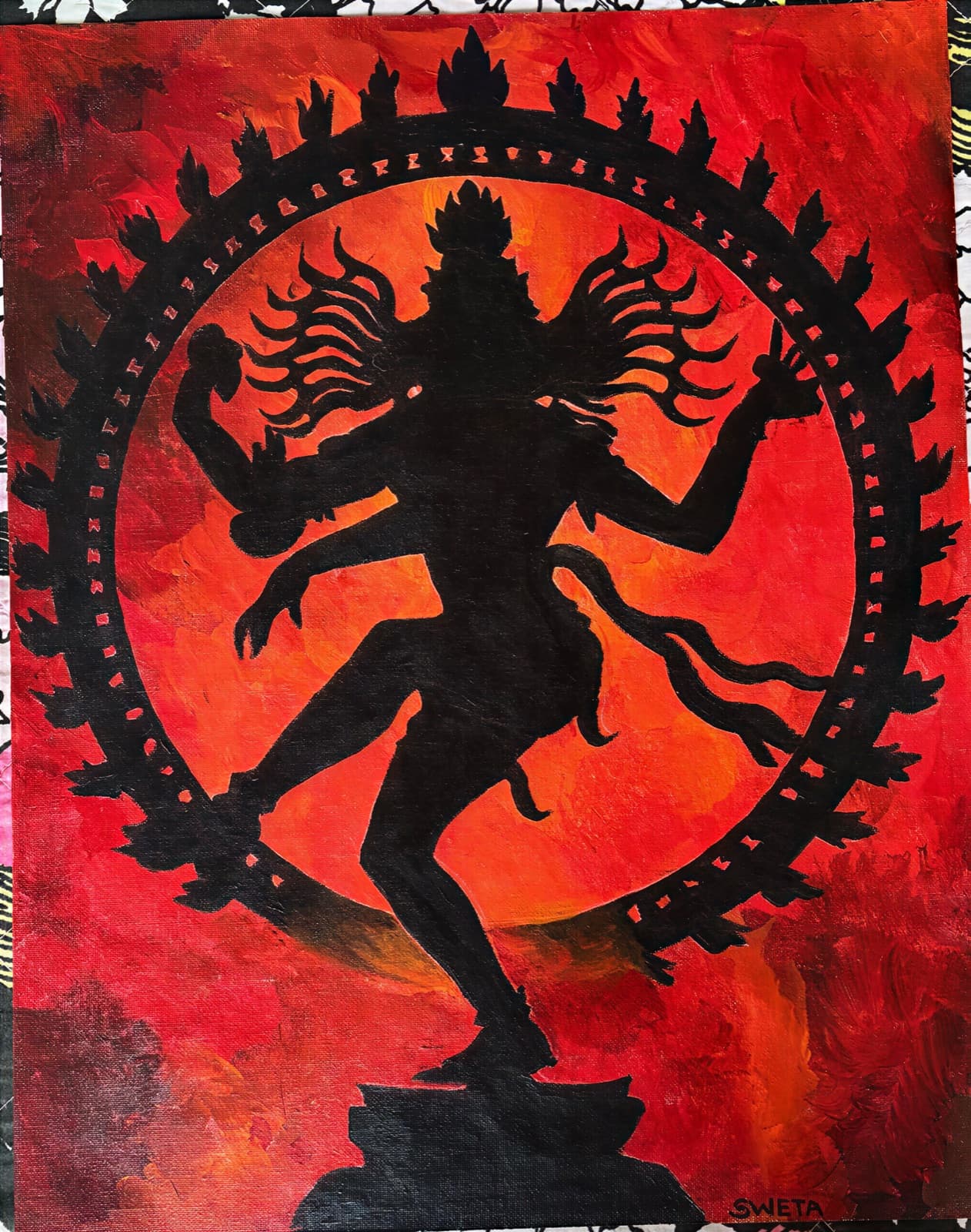 Detail of the ring of fire from a painting of Nataraja